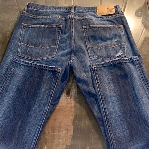 AE dark wash distressed jeans